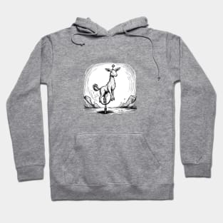 Goat on a unicycle Hoodie